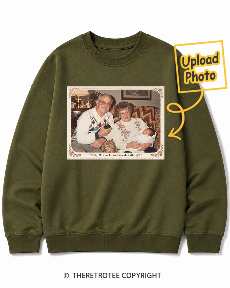 TheRetroTee Personalized Became Grandparents 1989 Sweatshirt