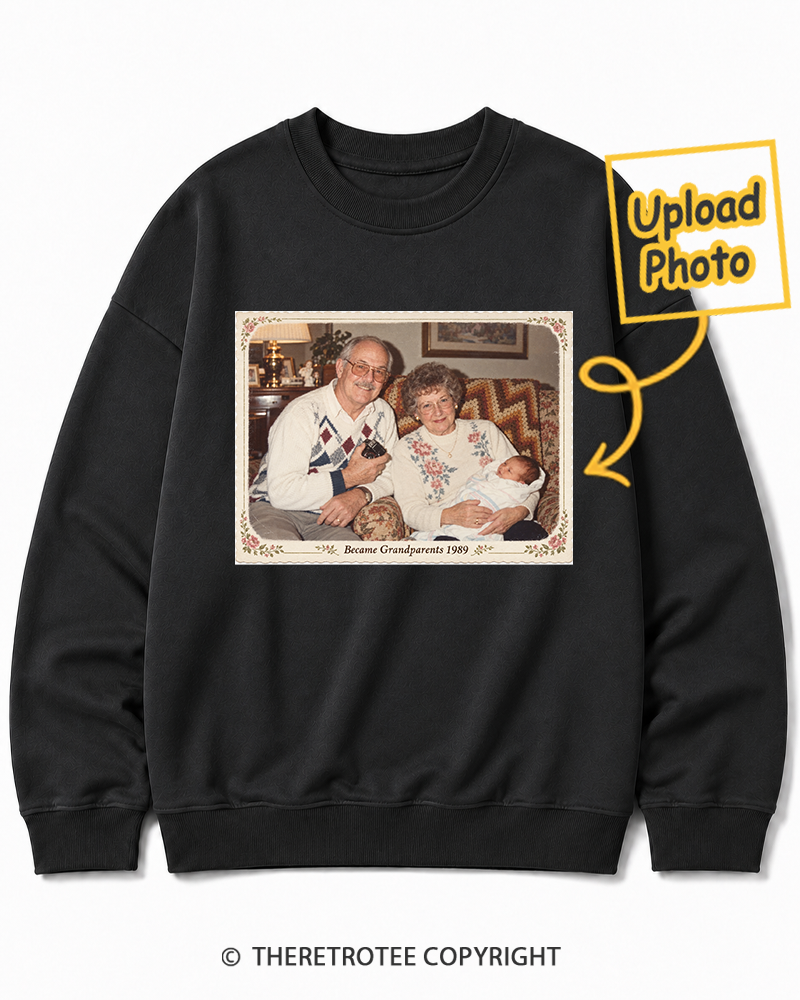 TheRetroTee Personalized Became Grandparents 1989 Sweatshirt