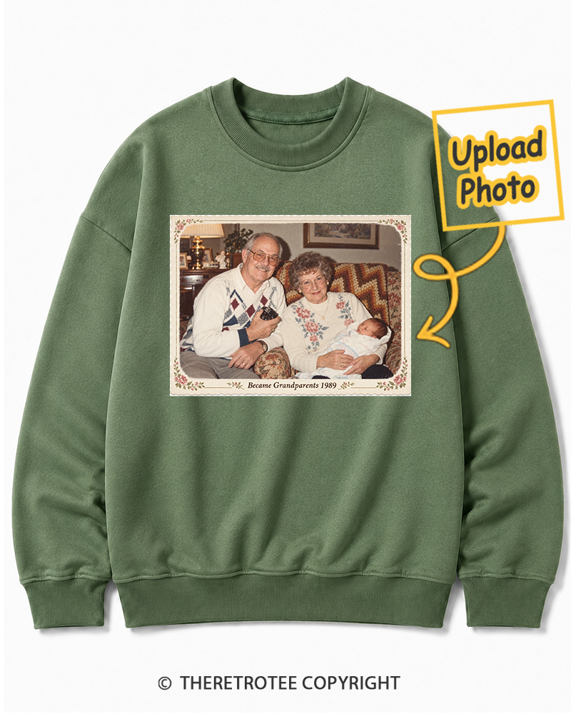 TheRetroTee Personalized Became Grandparents 1989 Sweatshirt