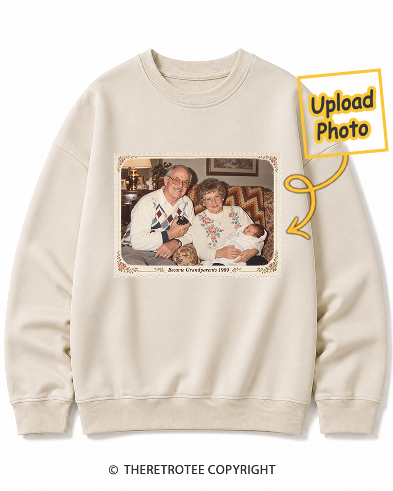 TheRetroTee Personalized Became Grandparents 1989 Sweatshirt