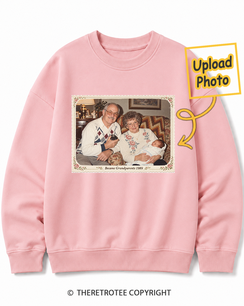 TheRetroTee Personalized Became Grandparents 1989 Sweatshirt
