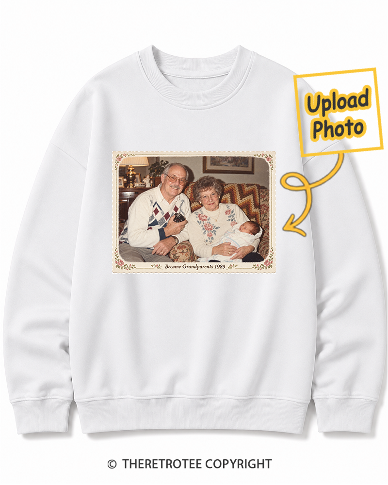 TheRetroTee Personalized Became Grandparents 1989 Sweatshirt