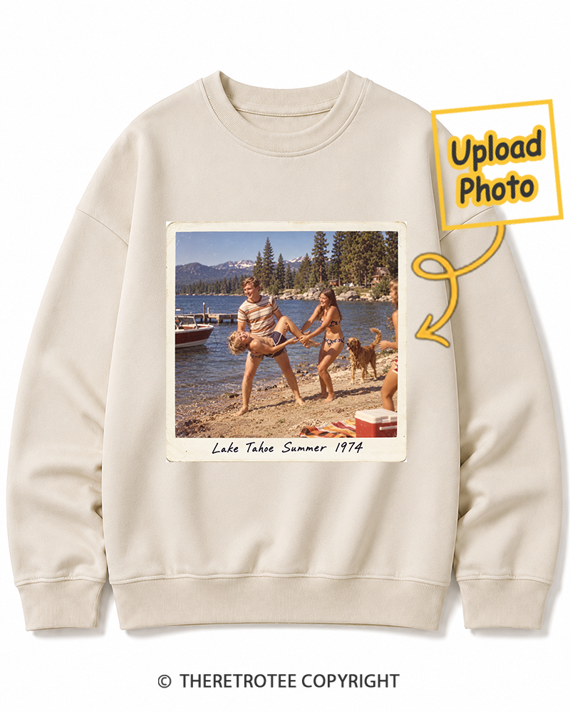 TheRetroTee Personalized Lake Tahoe Summer 1974 Sweatshirt