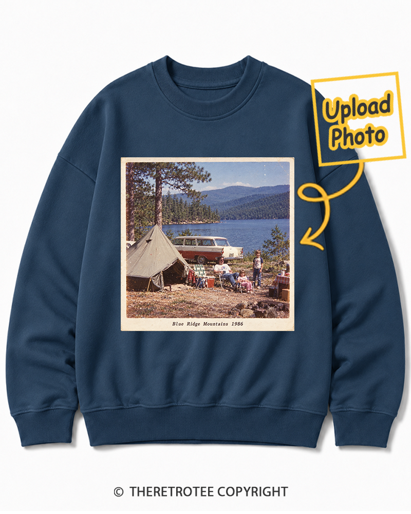 TheRetroTee Personalized Blue Ridge Mountains 1986 Sweatshirt
