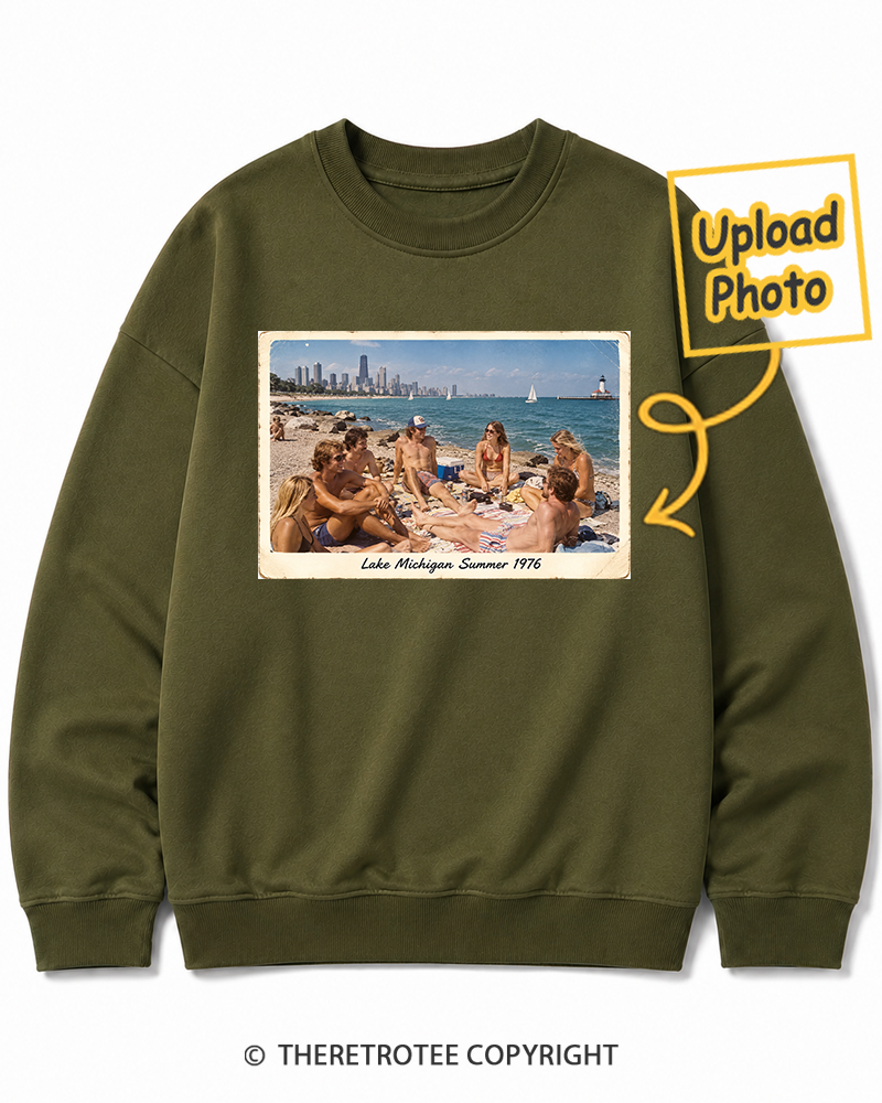 TheRetroTee Personalized Lake Michigan Summer 1976 Sweatshirt