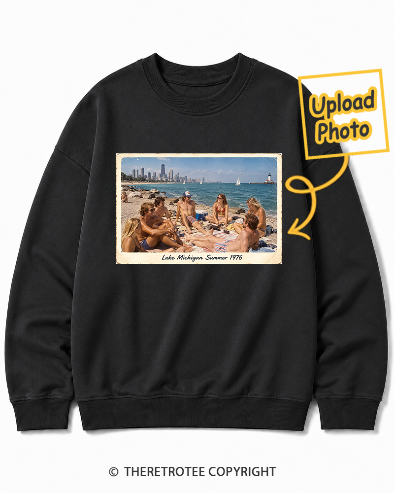 TheRetroTee Personalized Lake Michigan Summer 1976 Sweatshirt
