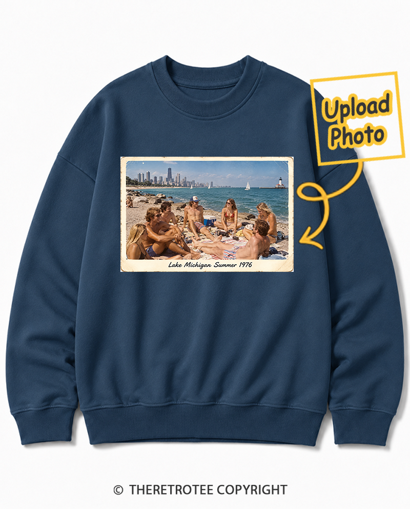 TheRetroTee Personalized Lake Michigan Summer 1976 Sweatshirt