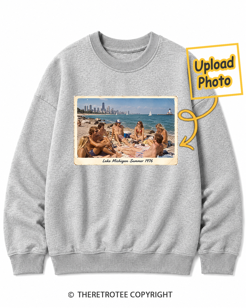 TheRetroTee Personalized Lake Michigan Summer 1976 Sweatshirt
