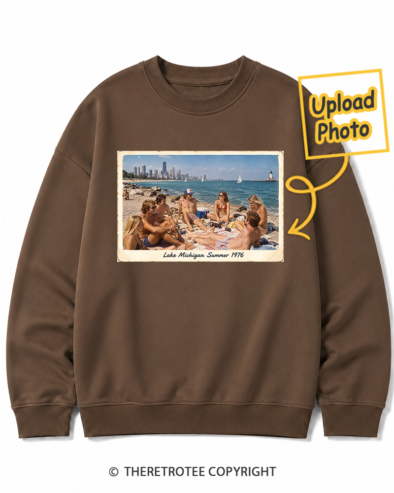 TheRetroTee Personalized Lake Michigan Summer 1976 Sweatshirt