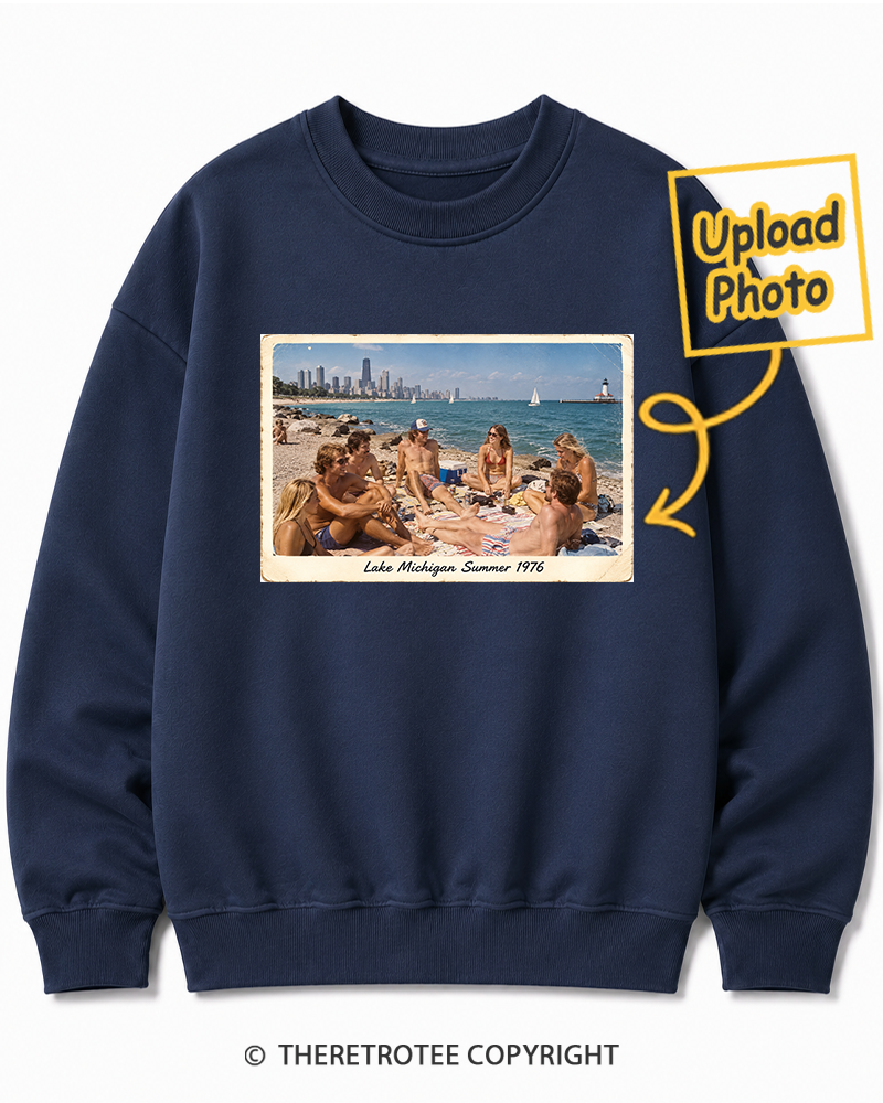 TheRetroTee Personalized Lake Michigan Summer 1976 Sweatshirt