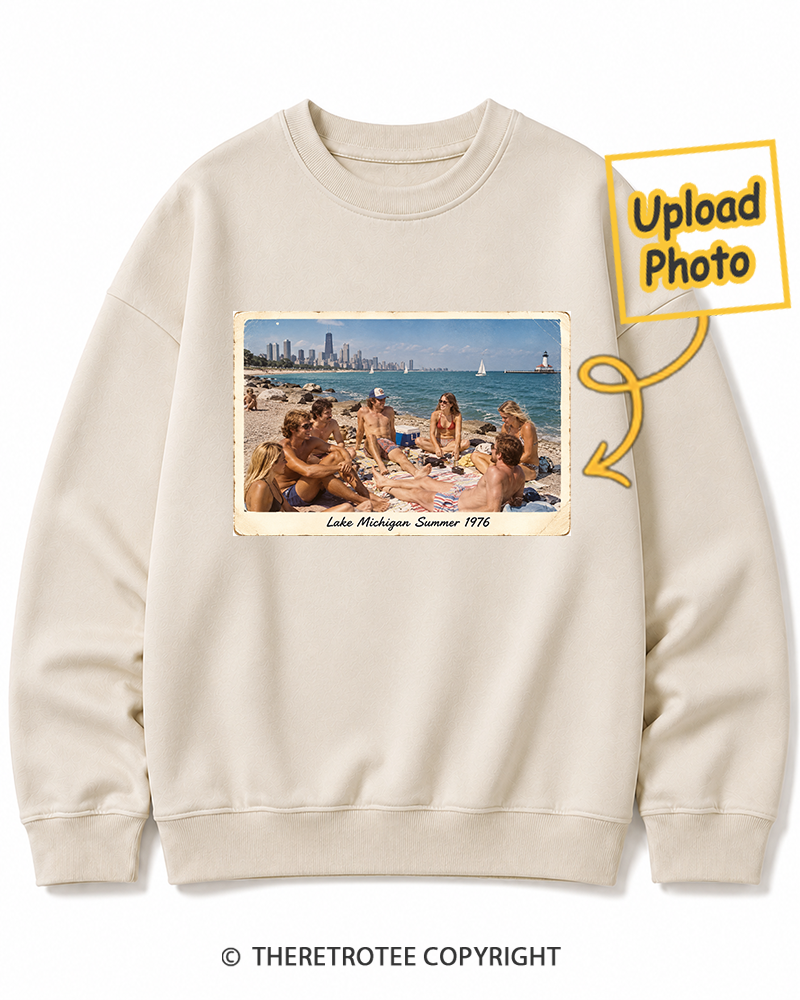 TheRetroTee Personalized Lake Michigan Summer 1976 Sweatshirt