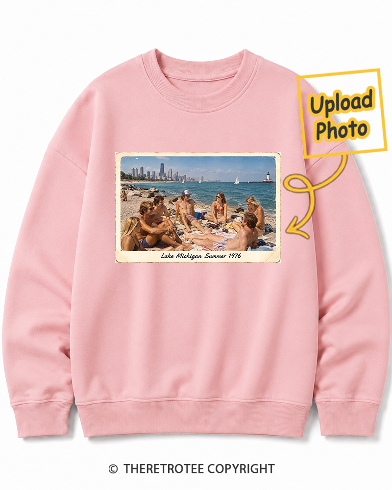 TheRetroTee Personalized Lake Michigan Summer 1976 Sweatshirt