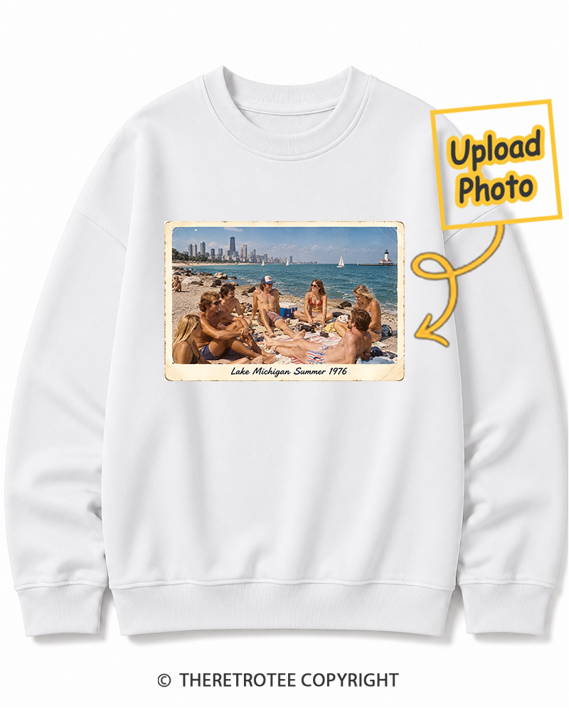 TheRetroTee Personalized Lake Michigan Summer 1976 Sweatshirt