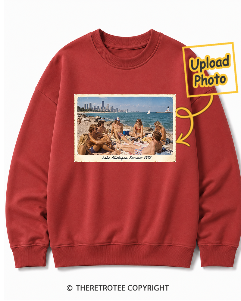 TheRetroTee Personalized Lake Michigan Summer 1976 Sweatshirt