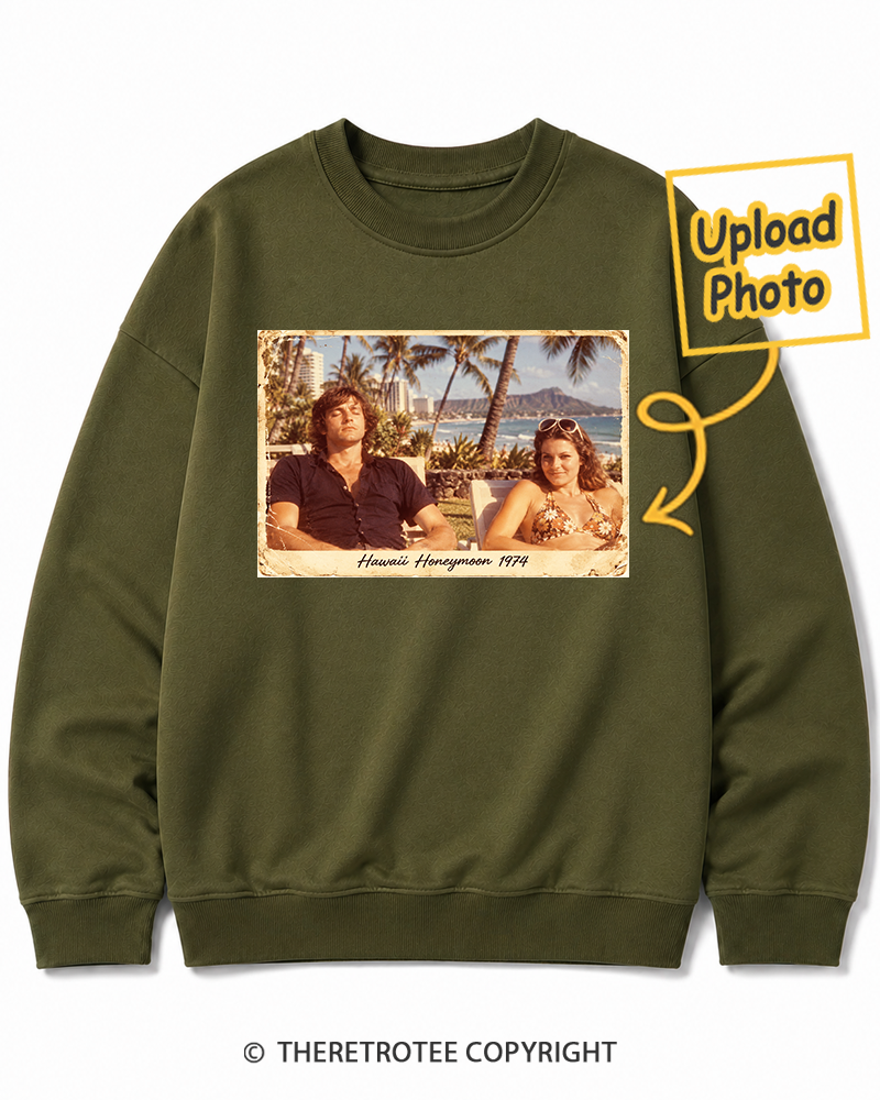 TheRetroTee Personalized Hawaii Honeymoon 1974 Sweatshirt