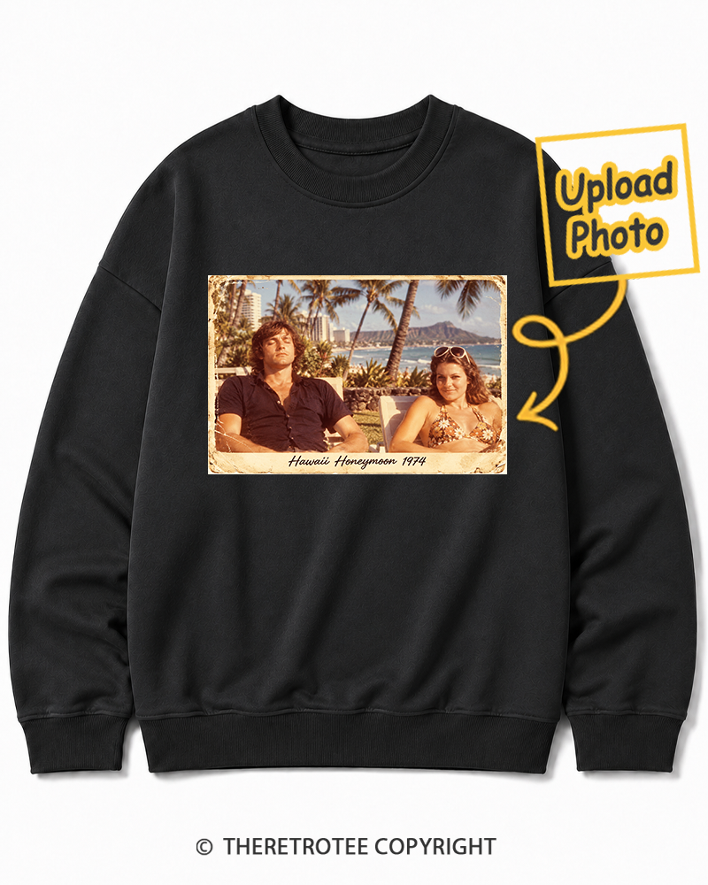 TheRetroTee Personalized Hawaii Honeymoon 1974 Sweatshirt