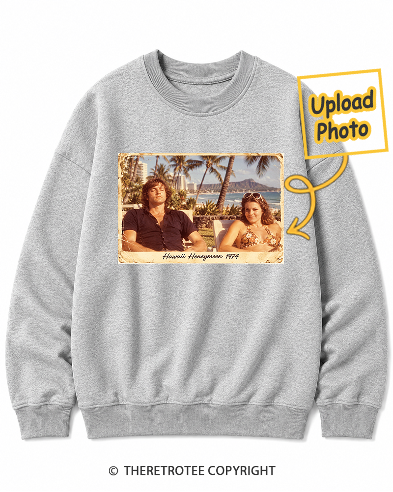 TheRetroTee Personalized Hawaii Honeymoon 1974 Sweatshirt