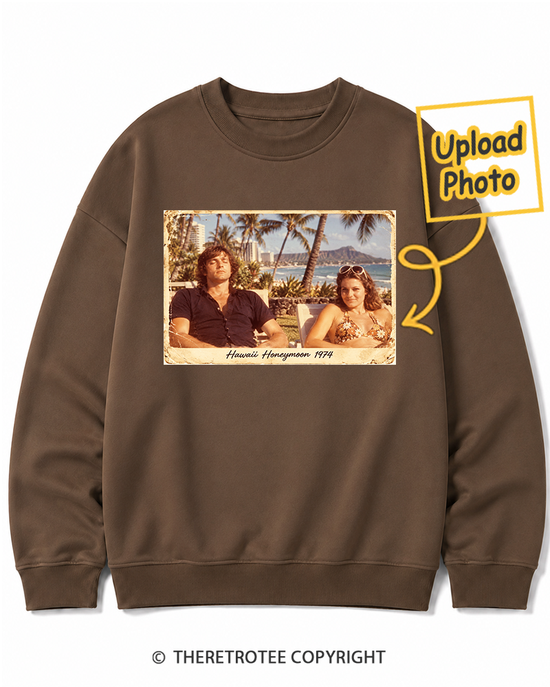 TheRetroTee Personalized Hawaii Honeymoon 1974 Sweatshirt