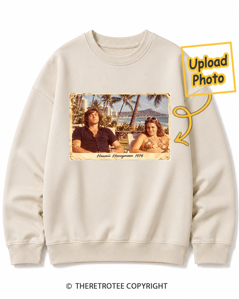 TheRetroTee Personalized Hawaii Honeymoon 1974 Sweatshirt