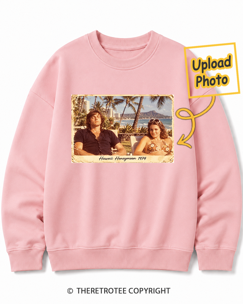 TheRetroTee Personalized Hawaii Honeymoon 1974 Sweatshirt