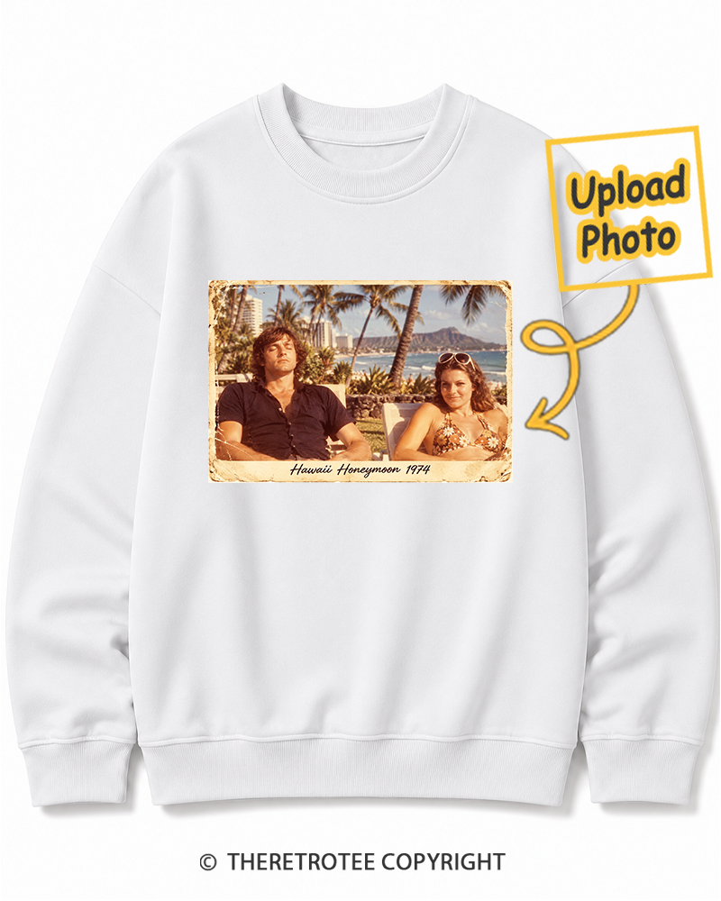 TheRetroTee Personalized Hawaii Honeymoon 1974 Sweatshirt