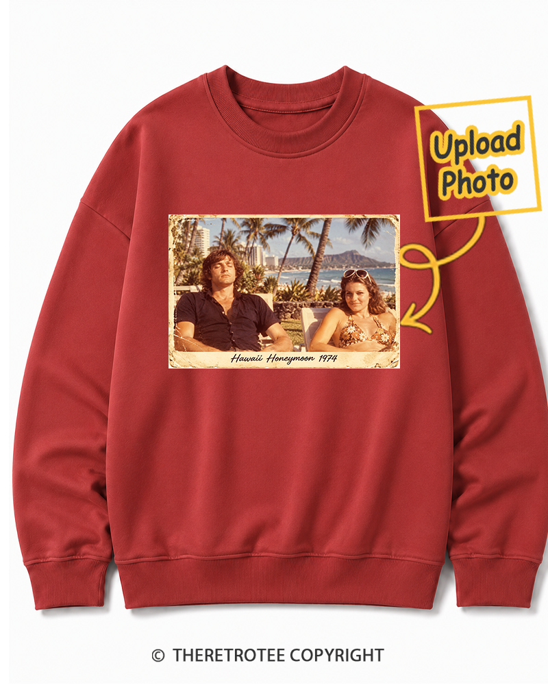TheRetroTee Personalized Hawaii Honeymoon 1974 Sweatshirt