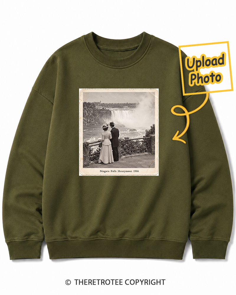 TheRetroTee Personalized Niagara Falls Honeymoon 1966 Sweatshirt