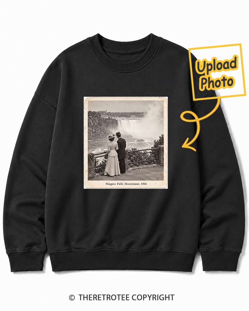 TheRetroTee Personalized Niagara Falls Honeymoon 1966 Sweatshirt