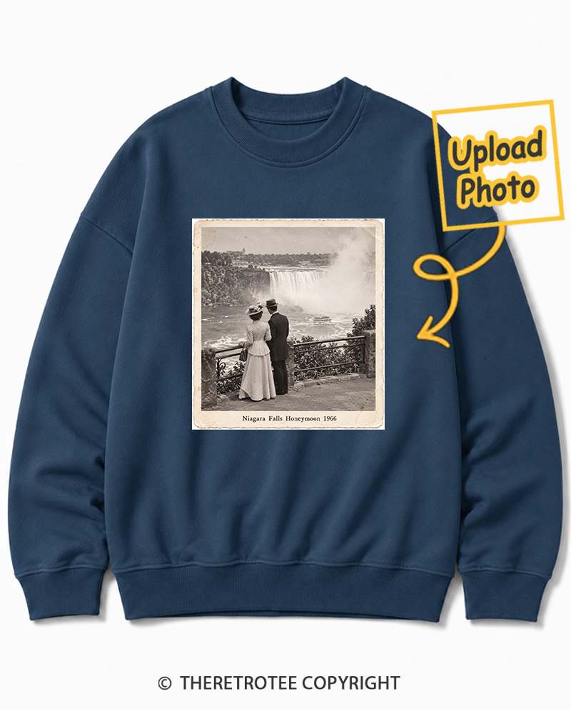 TheRetroTee Personalized Niagara Falls Honeymoon 1966 Sweatshirt