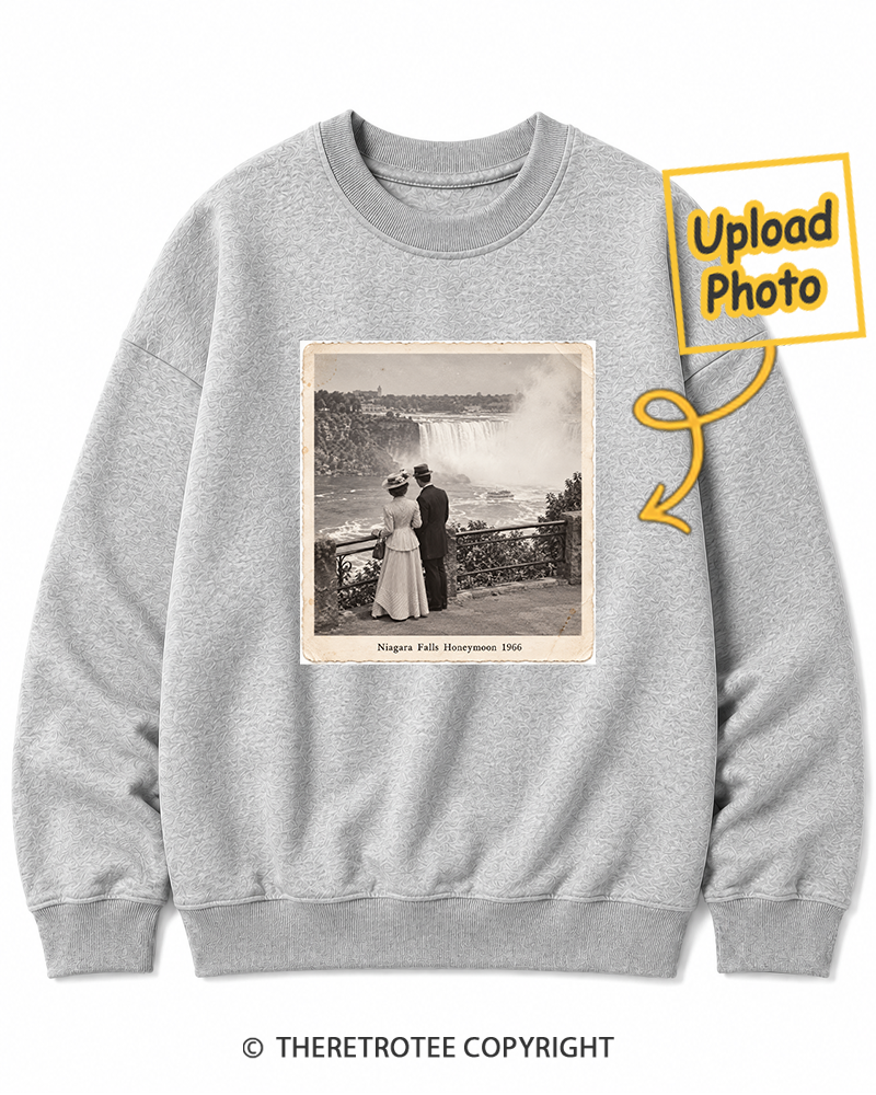 TheRetroTee Personalized Niagara Falls Honeymoon 1966 Sweatshirt