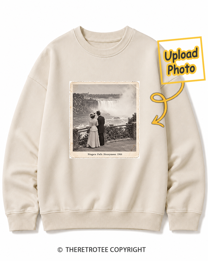 TheRetroTee Personalized Niagara Falls Honeymoon 1966 Sweatshirt