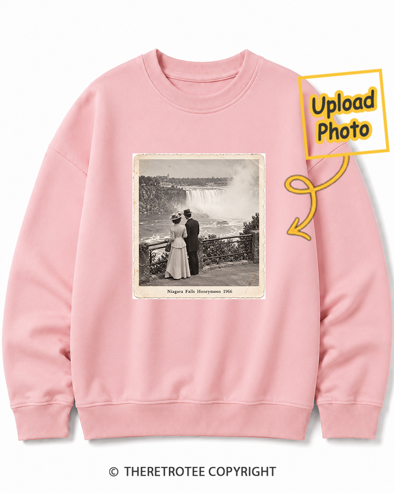 TheRetroTee Personalized Niagara Falls Honeymoon 1966 Sweatshirt