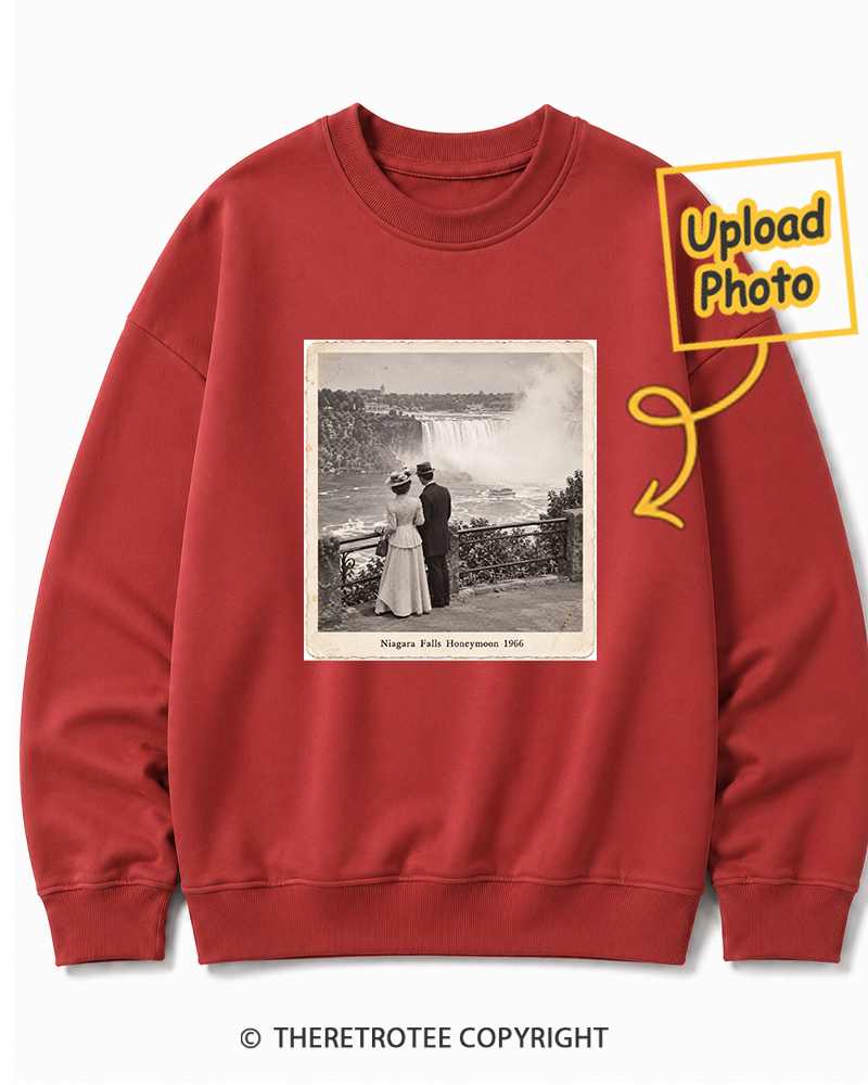 TheRetroTee Personalized Niagara Falls Honeymoon 1966 Sweatshirt