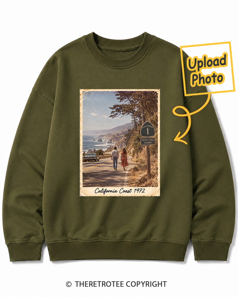 TheRetroTee Personalized California Coast 1972 Sweatshirt