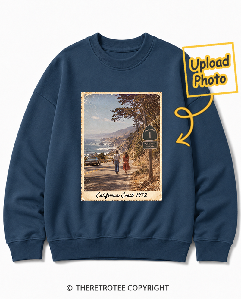TheRetroTee Personalized California Coast 1972 Sweatshirt
