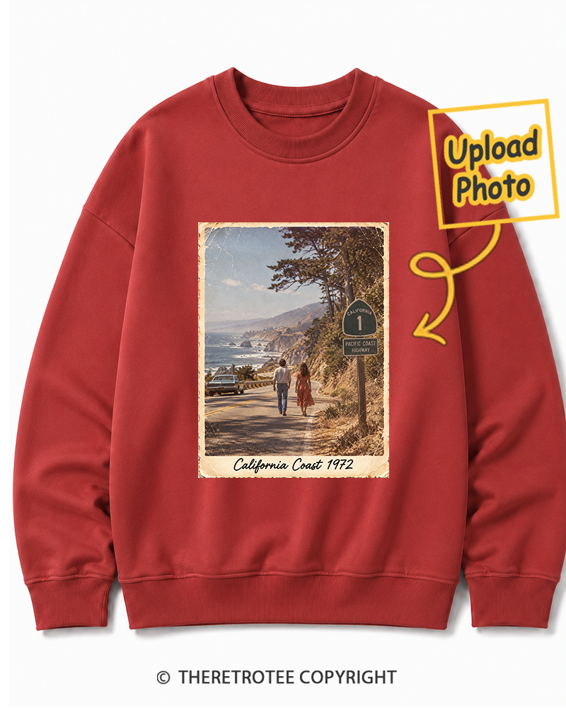 TheRetroTee Personalized California Coast 1972 Sweatshirt