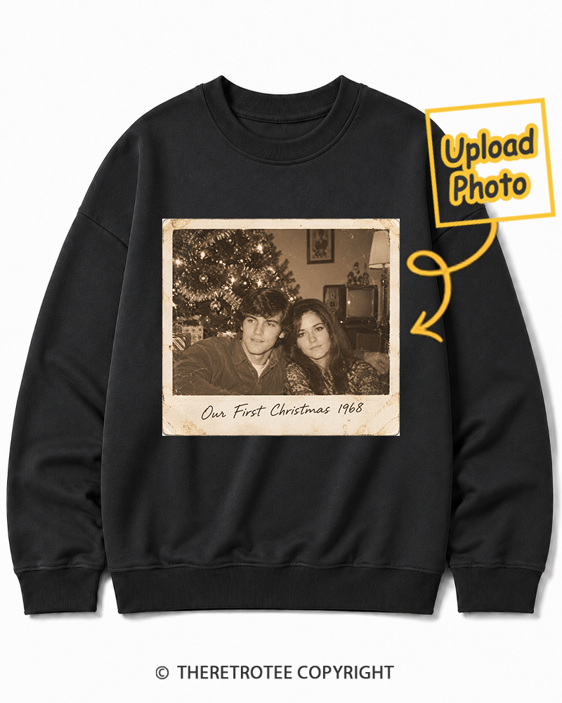 TheRetroTee Personalized Our First Christmas 1968 Sweatshirt