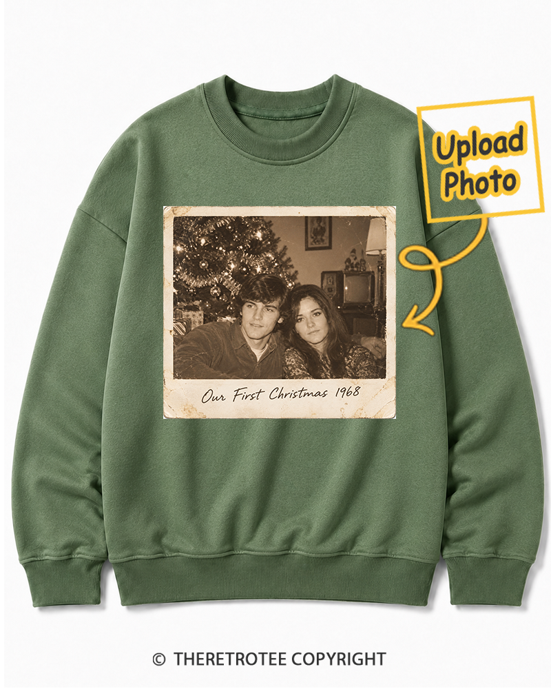 TheRetroTee Personalized Our First Christmas 1968 Sweatshirt