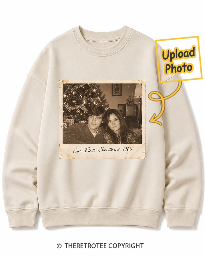 TheRetroTee Personalized Our First Christmas 1968 Sweatshirt