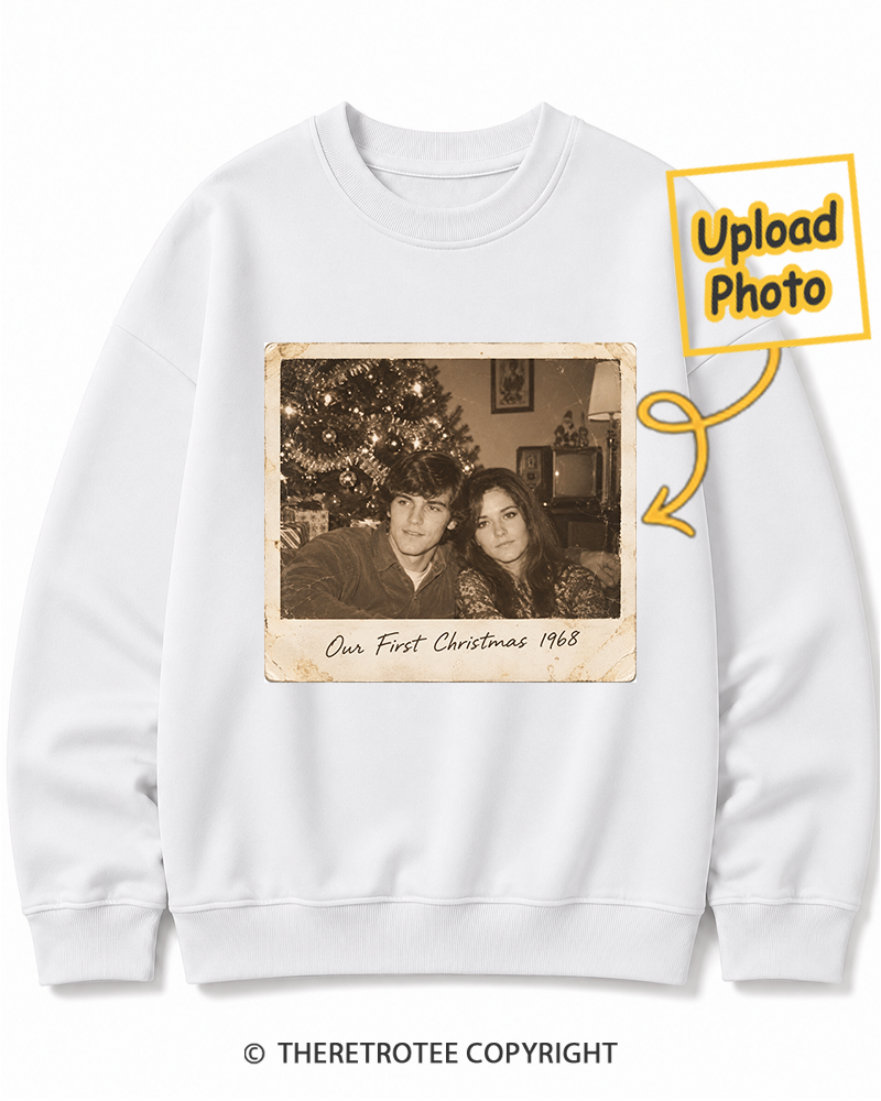 TheRetroTee Personalized Our First Christmas 1968 Sweatshirt