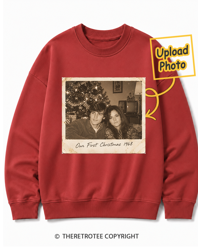 TheRetroTee Personalized Our First Christmas 1968 Sweatshirt