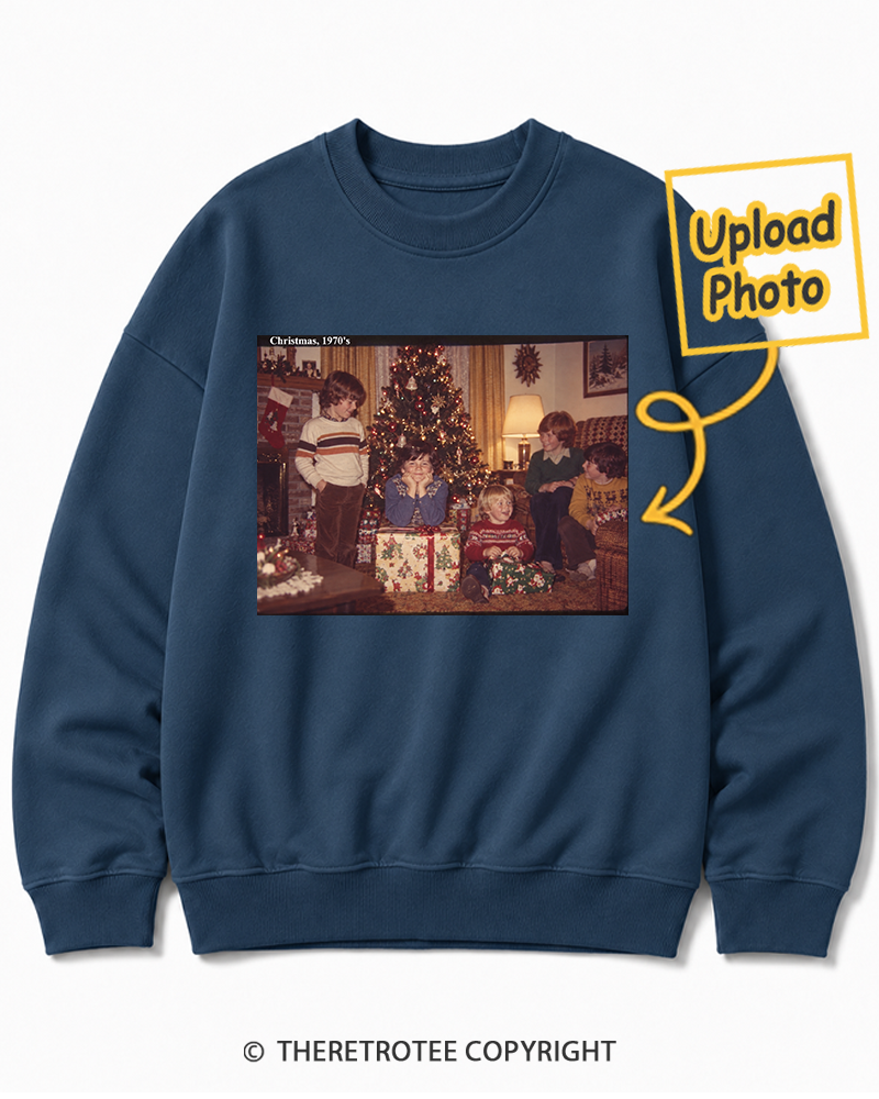 TheRetroTee Personalized Family Christmas 1972 Sweatshirt