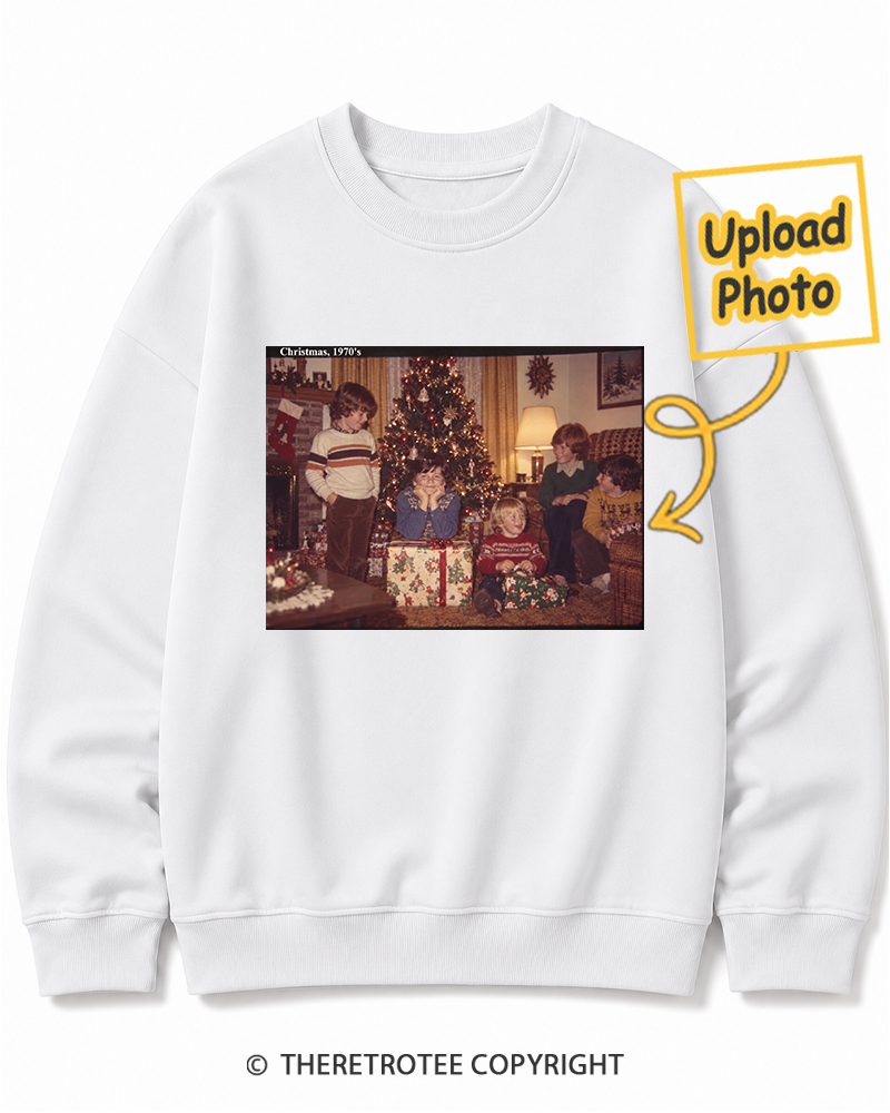 TheRetroTee Personalized Family Christmas 1972 Sweatshirt