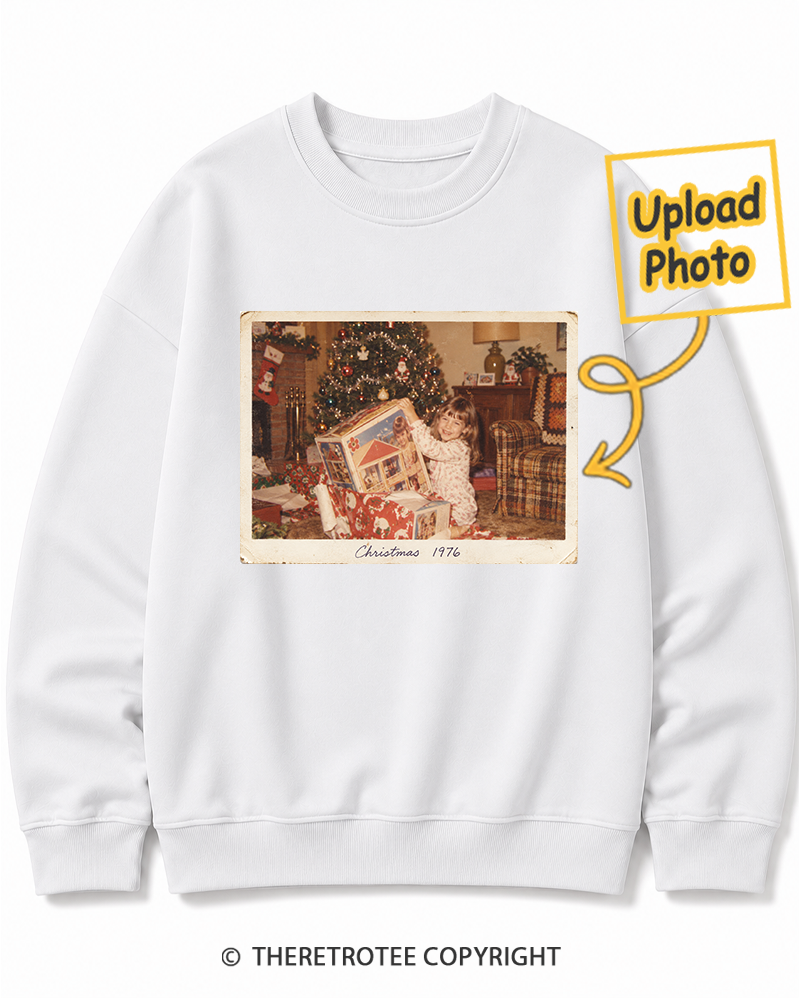 TheRetroTee Personalized Christmas Morning 1976 Sweatshirt