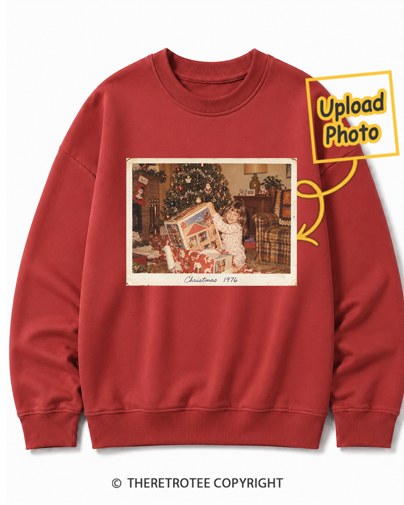 TheRetroTee Personalized Christmas Morning 1976 Sweatshirt