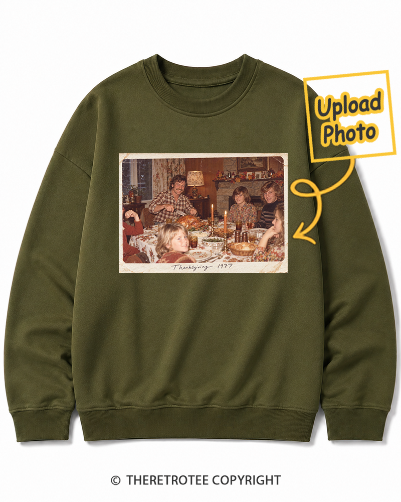 TheRetroTee Personalized Family Thanksgiving 1970 Sweatshirt