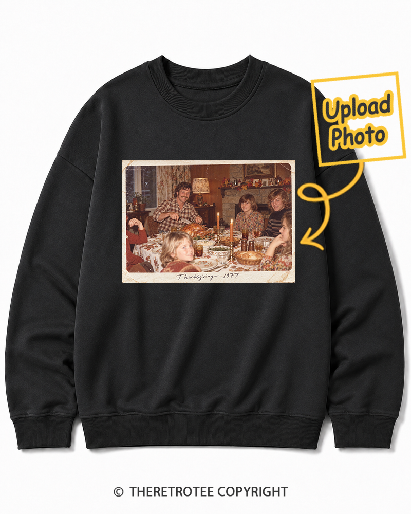 TheRetroTee Personalized Family Thanksgiving 1970 Sweatshirt