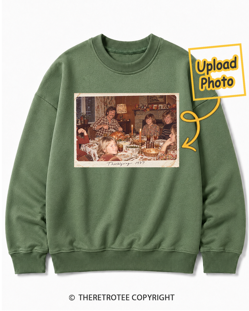 TheRetroTee Personalized Family Thanksgiving 1970 Sweatshirt