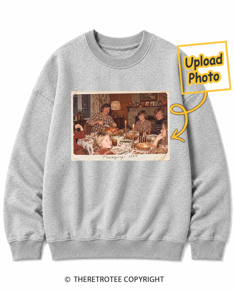TheRetroTee Personalized Family Thanksgiving 1970 Sweatshirt