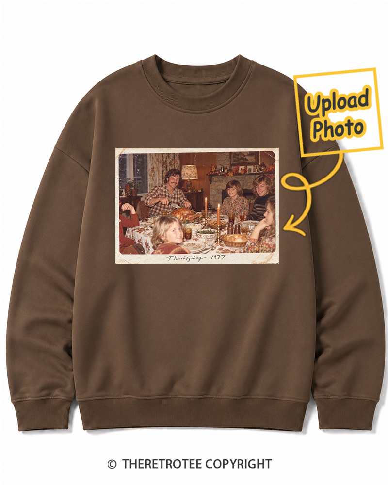 TheRetroTee Personalized Family Thanksgiving 1970 Sweatshirt